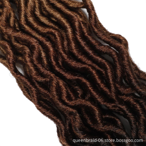 Wavy Gypsy Locs Crochet Hair  Faux Locs Crochet Hair African Roots Dreadlocs Synthetic Braiding Hair Extensions for Black Women